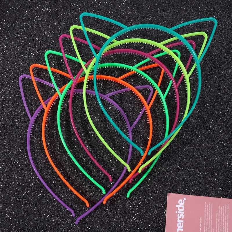 Luminous Cat Ear Headband Fluorescent Hair Band Glow In The Dark for Kids Girls Birthday Wedding Party Decoration Supplies