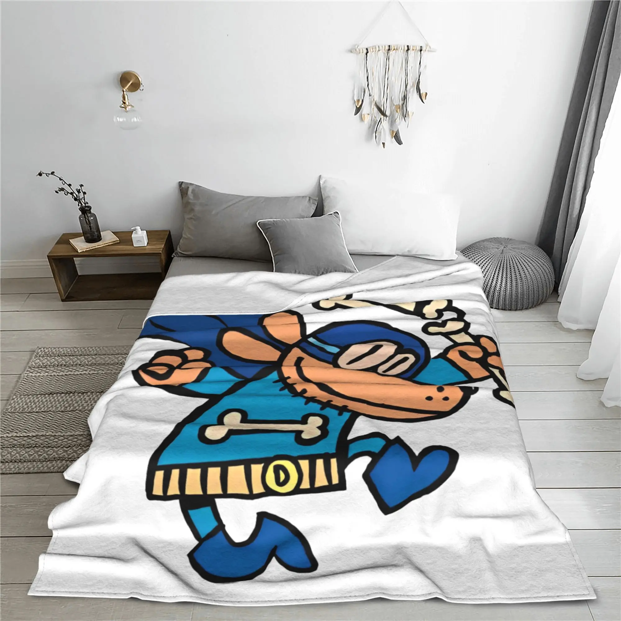 Dogman Cool Manga Comic Blanket Dog Man Flannel Awesome Soft Throw Blanket for Bedspread Textile Decor Bedroom