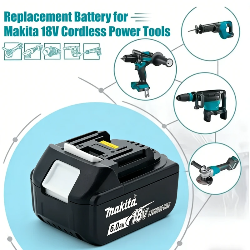 

100% original Makita 18V 6.0Ah ,For Makita BL1830B BL1850B BL1840 BL1860B BL1815 Power Tools Battery