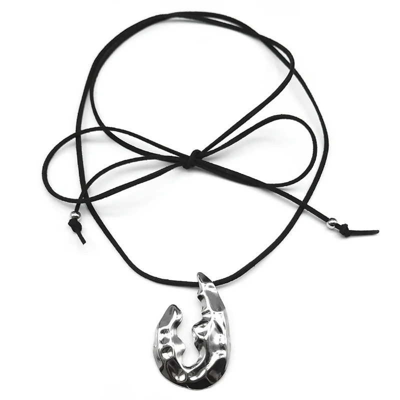

Fashion Fishhook Pendant Necklace For Women Girls Stainless Steel Silver Color Trend Fashion emo gothic Chain Jewelry Gifts