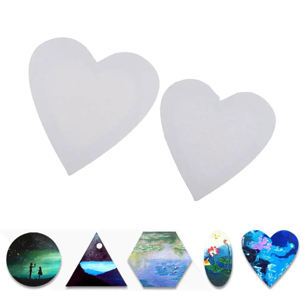 Heart Shape Stretched Canvas - Blank Framed Canvas for Painting – for Kids Adults Students And Professionals