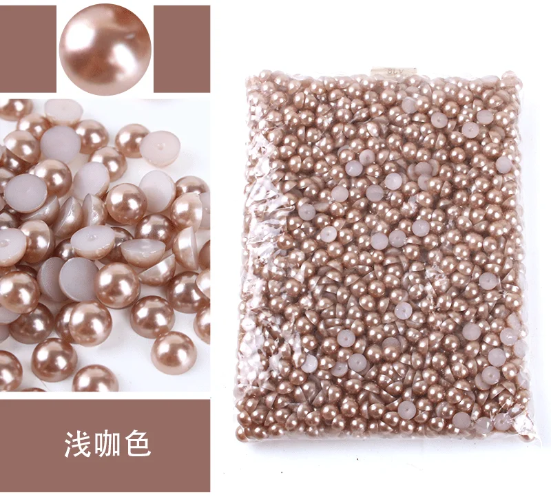 Many Colors Sizes 3/4/5/6/8/10/mm Imitation Pearl ABS Plastic Half Round Loose Beads For Nail Art DIY Crafts Garment Decoration