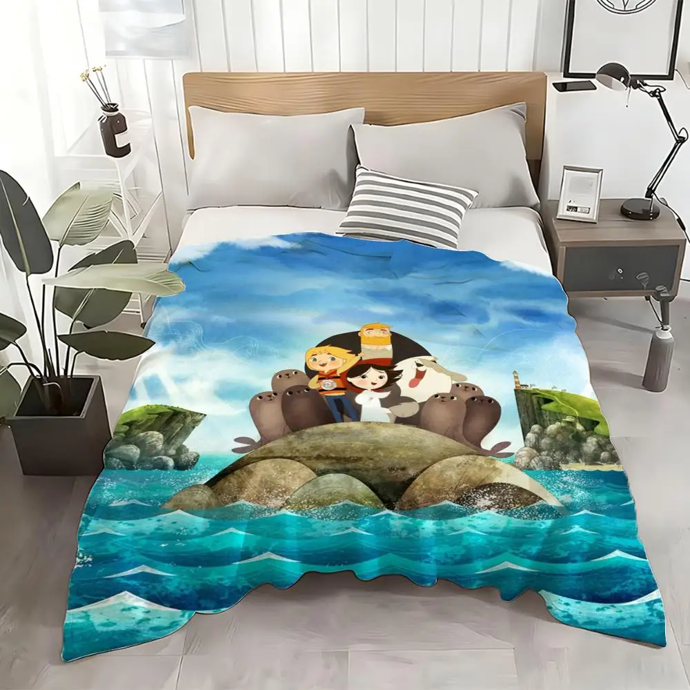 

Очаровательный плед «Песнь моря» с анимированным народным мотивом, уютный, мягкий, фланелевый, легкий, приятный для кожи, для дивана, кровати, офиса