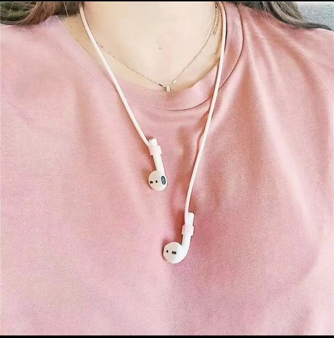 Câble de support de cordon d'écouteurs en silicone anti-perte sans fil magnétique adapté aux cordons de cou de rambler d'écouteurs Apple Xiaomi Huawei