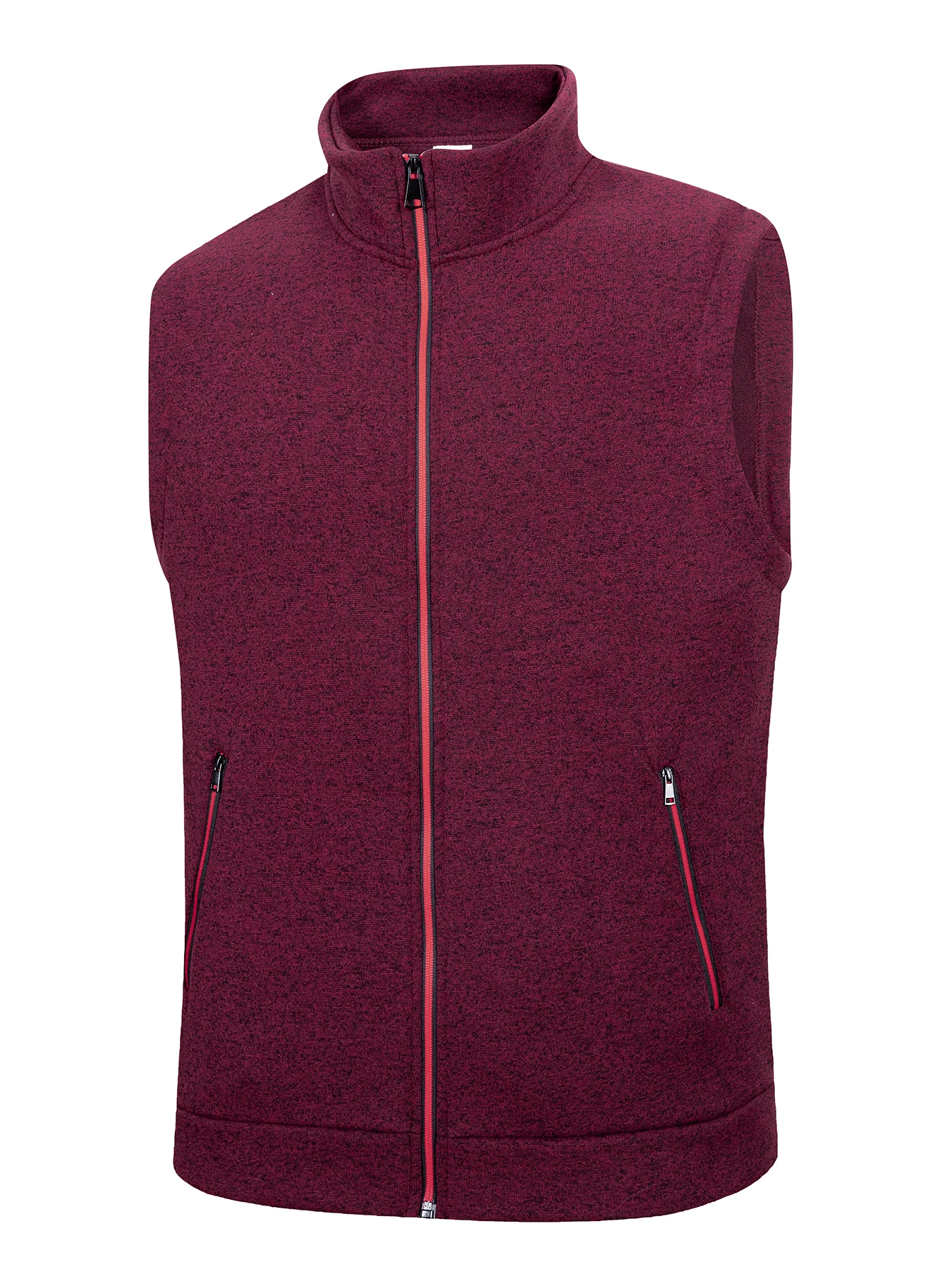 Chaqueta sin mangas con cremallera para hombre, abrigos cálidos para exteriores, sudaderas de cuello alto, ropa de calle transpirable de Color sólido, camisetas atléticas