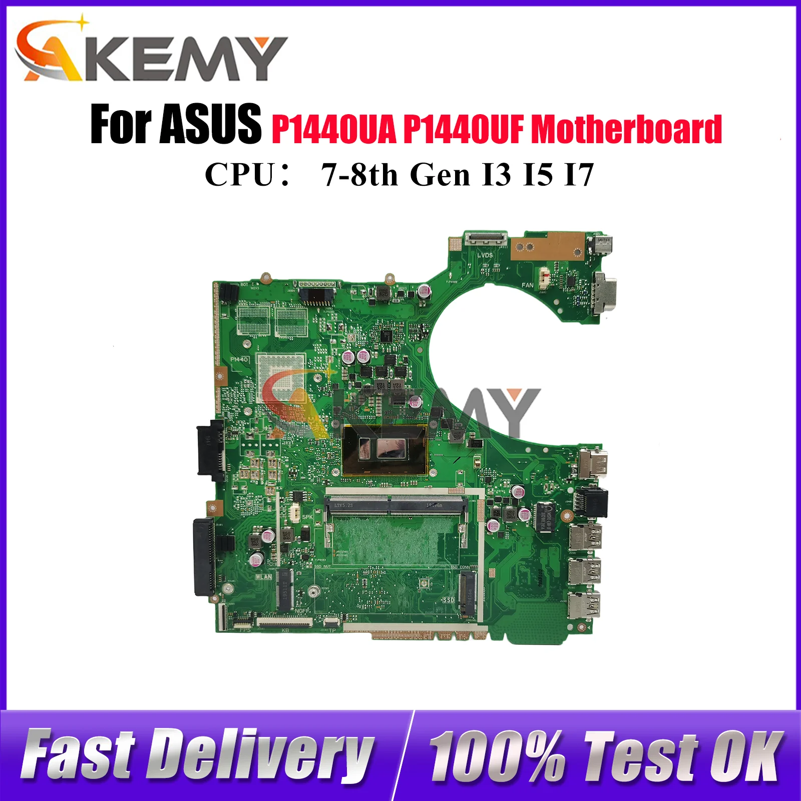 

P1440UA Материнская плата для ноутбука ASUS ProArt P1440U P1440UA P1440UF Материнская плата для ноутбука с процессором I3 I5 I7 100% тестирование ОК быстрая доставка