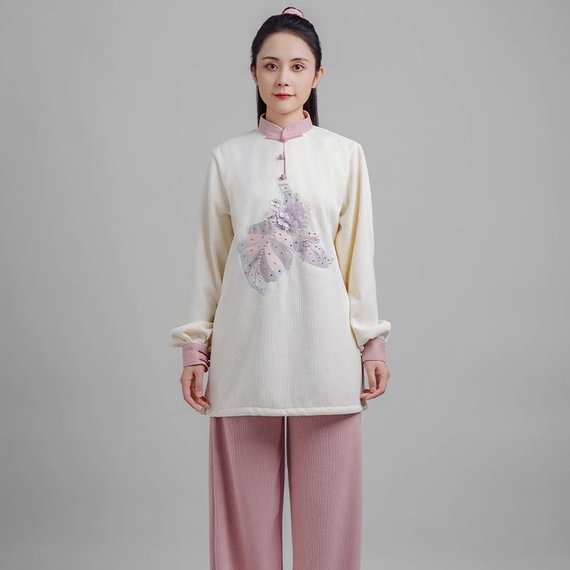 

Women's Taichi Kung Fu Uniform Traditional Chinese Martial Arts Suit Elegant Thickened Winter Performance Costume