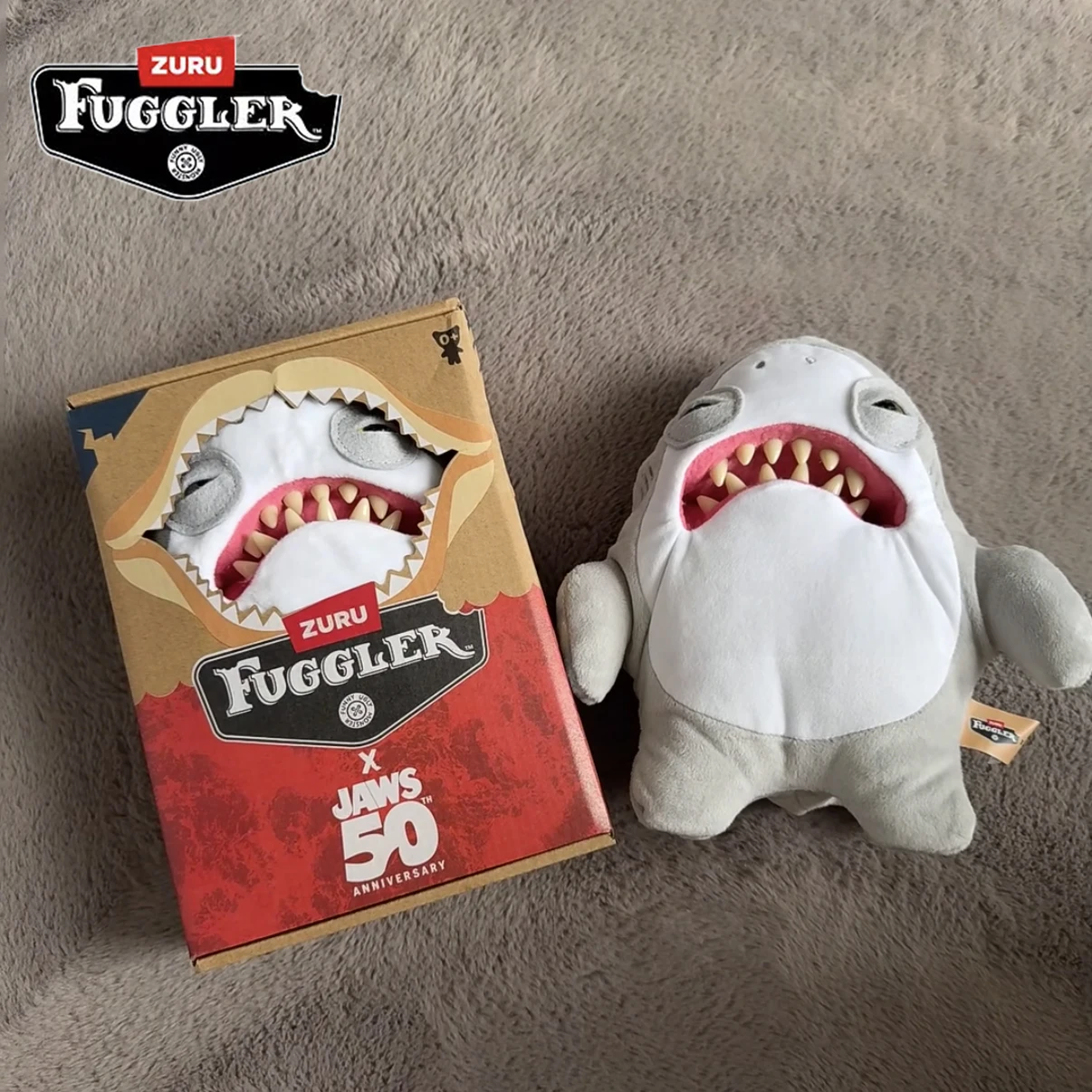 

Fuggler Jaws Doll White Shark Soft Plush Stuffed Teeth Monster Ugly Kawaii Toy Cartoon Chlidren Friend Birthday Funny Trend Gift