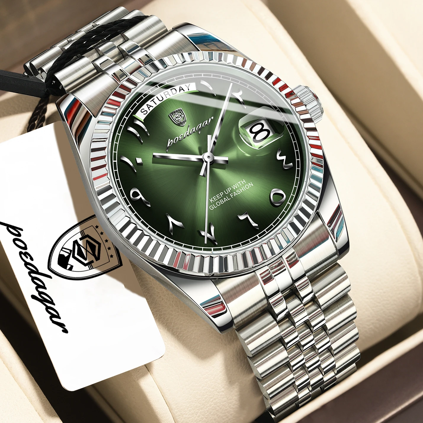 Luxury Watch Hublot - POEDAGAR トップトレンド メンズ腕時計 ステンレススチール 防水 ビジネスウォッチ
