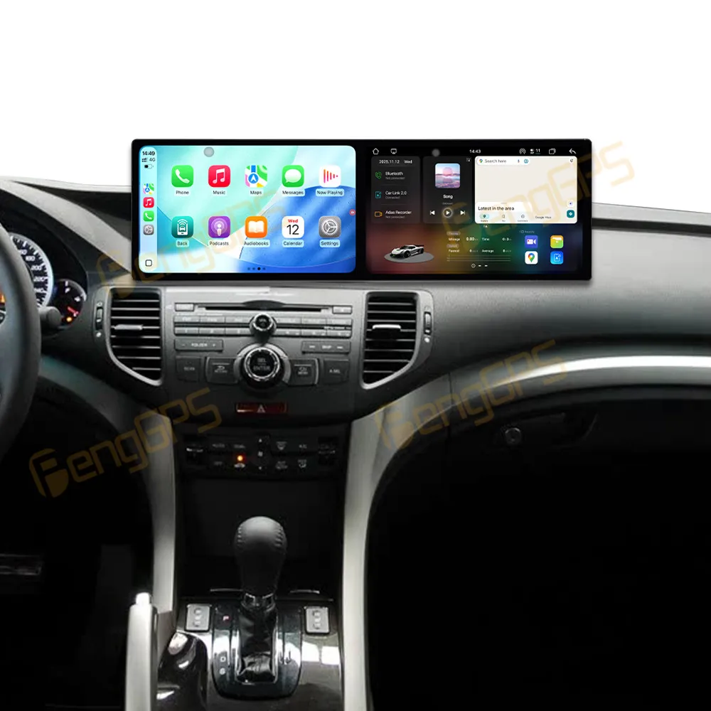 

10,1-дюймовый двойной экран Android для Honda Spirior 2009-2013, автомобильная приборная панель CarPlay, мультимедийный BT, GPS-навигация, Wi-Fi, головное устройство 4G