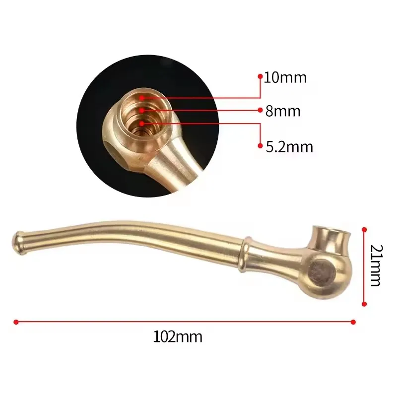 2026 New Bronze Three-Purpose Pipe, Thick, Thin, Filter-Type Tobacco Pipe, Portable, Detachable Metal Stem, Old-Fashioned Pipes