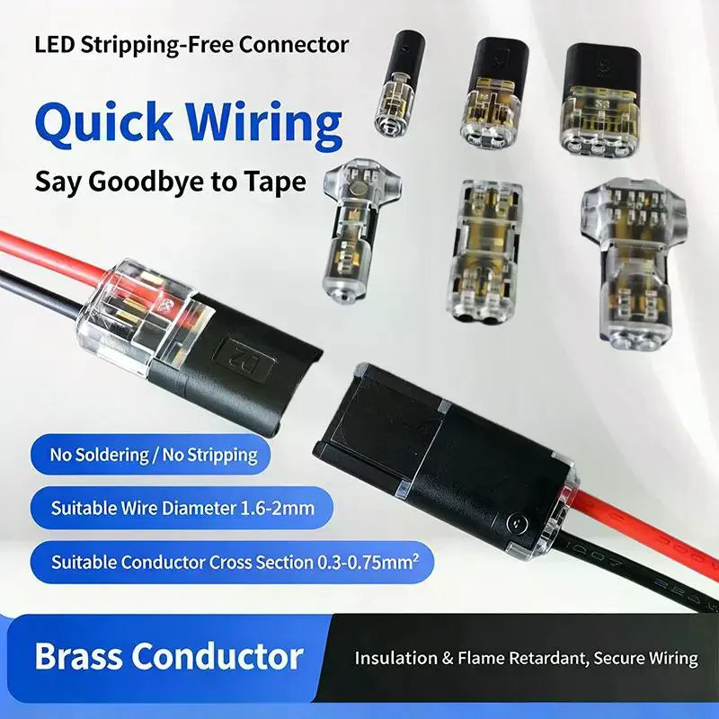 Electric Wire Connector No Strip Quick Dual Line Cable Interconnection Detachable Automotive Terminal Plug Supply For Daily Use