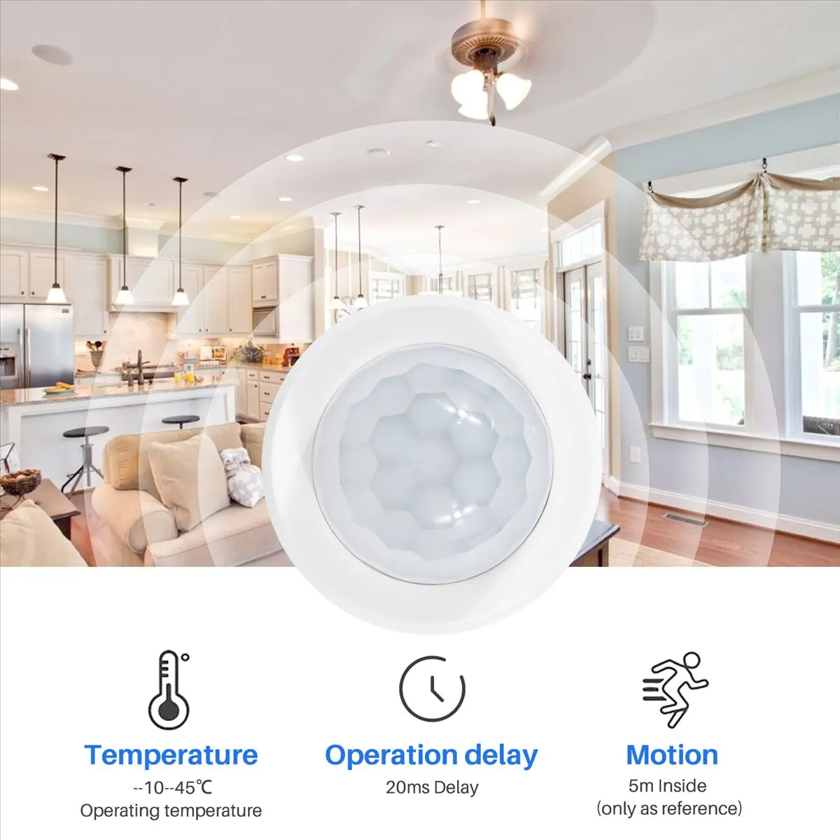 & AT27  Movement Body Sensor Zigbee 3.0 Tuya Mini Smart Human Motion PIR Transducer Smart Life Home Wireless Connection Light(C)