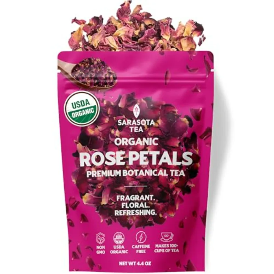 Loose Herbal Tea 100% USDA Dried Flowers Caffeine-Free Premium Culinary and Tea Grade Bag Floral and Aromatic Non-GMO Natural B