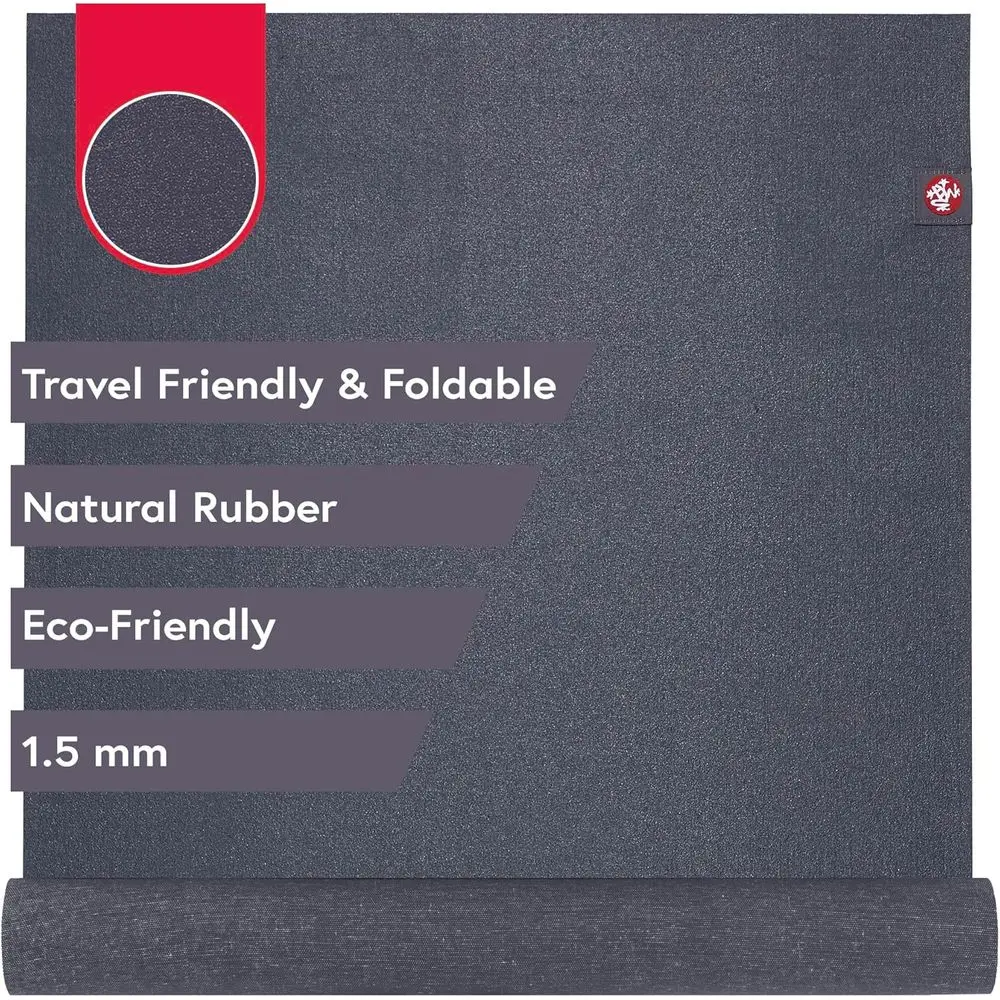 

1.5mm Natural Rubber Yoga Mat - Foldable, Travel-Friendly, Soft Textured Surface, Eco-Friendly