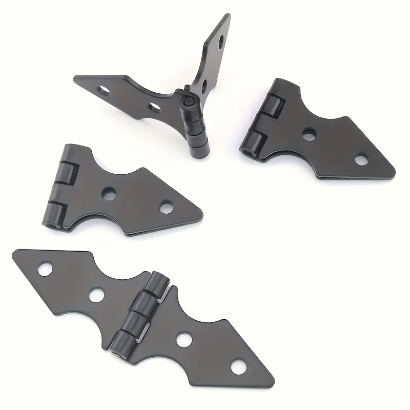 4Pcs  Matte black iron heavy-duty hinge, suitable for gates, carports, cabins, farmyard doors, easy to install