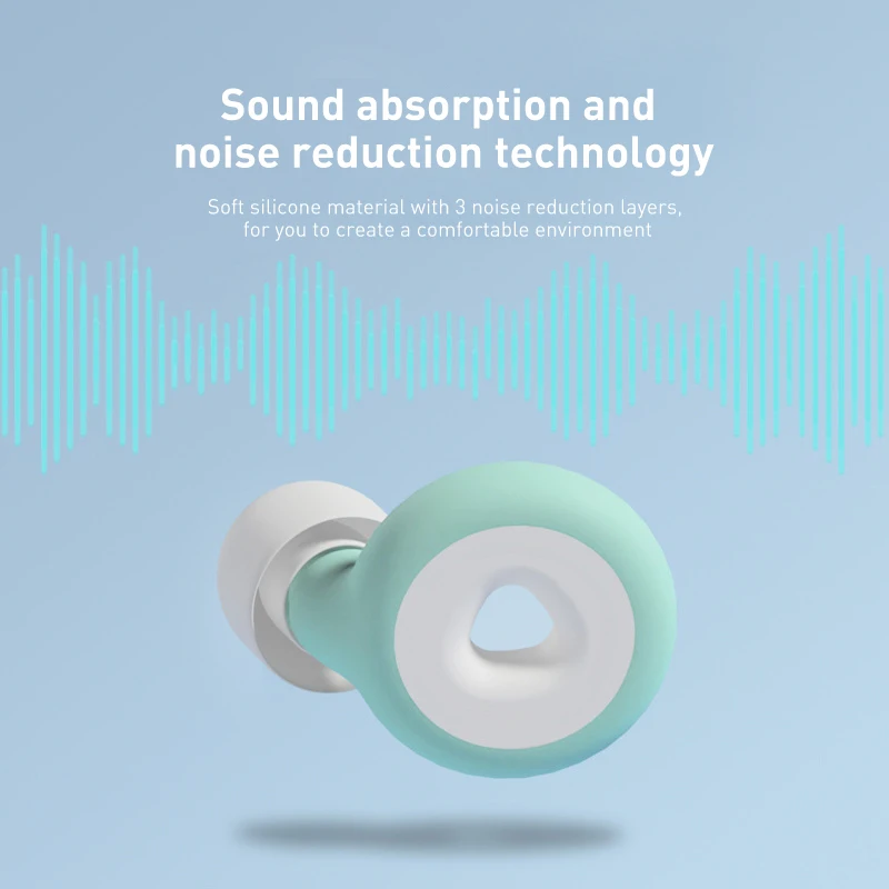 수면 소음 감소 귀마개, 멀티 모드 소음 감소 귀마개, 재사용 가능한 청력 보호, 수영 방수, 1 쌍