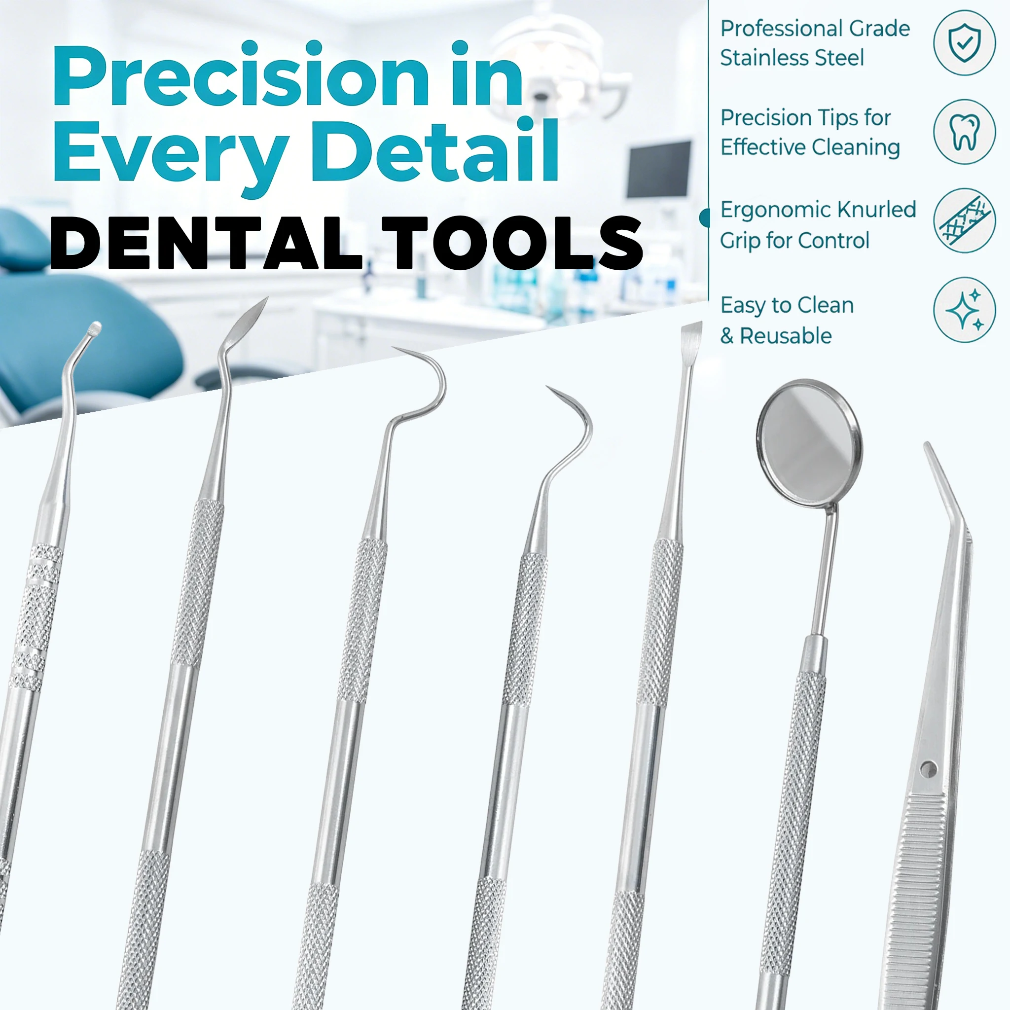 Dragon Professional Dental Cleaning Tools Stainless Steel Tooth Scraper Plaque Remover Tartar Pick Oral Hygiene Tool