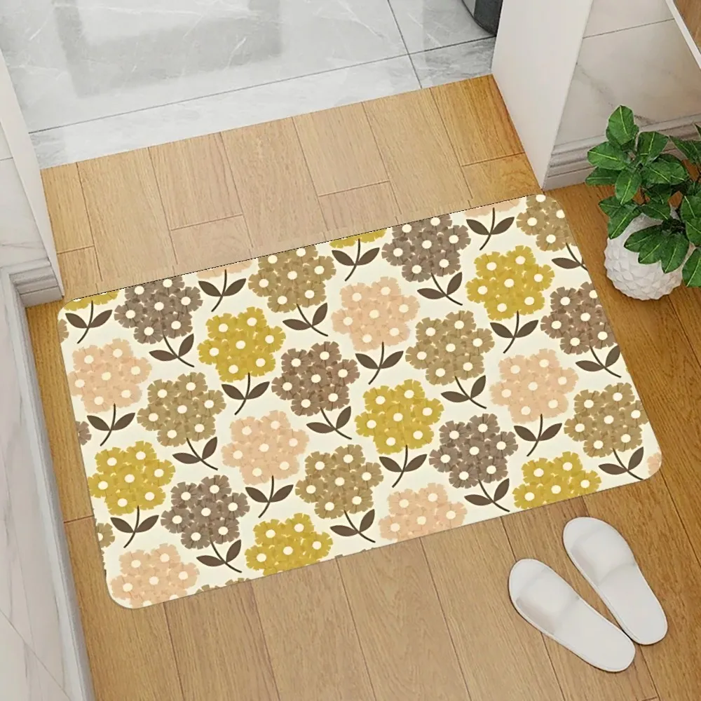 s-Orla Kiely Abstract Multi Stem Floor Mat Graphic Printed Flannel Doormats for Bathroom Kitchen Entrance Carpet Home Decor