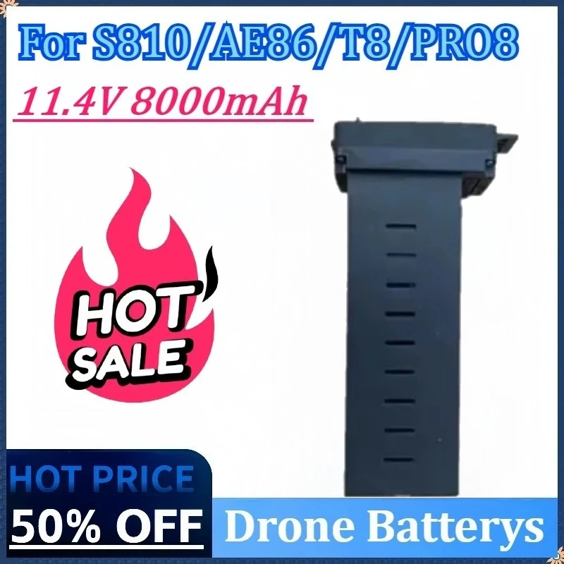 

Newly Upgraded 11.4V 8000mAh Drone Battery for S810/AE86/T8/PRO8 Carbon Fiber Battery Spare Parts Accessory Battery High Quality