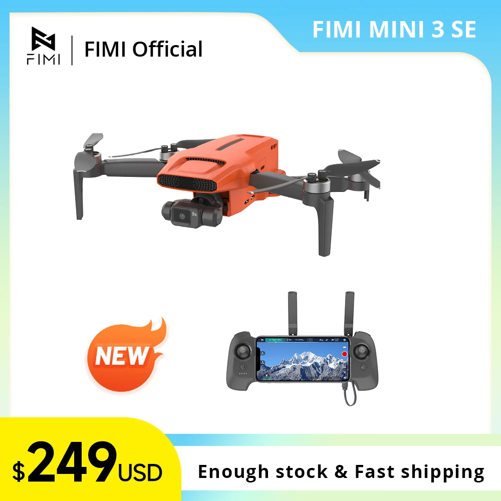 FIMI MINI 3 SE new drone 4K 30fps 9km range Hybrid 3-axis Gimbal 249g Ultralight design 12MP smart tracking mini pro gps drone