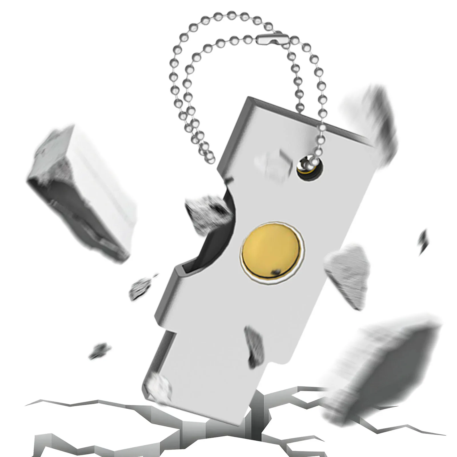 for YubiKey 5C NFC Hard Metal Protective Shell Case Cover Keychain Holder Compact Lightweight Carry Gray Silver
