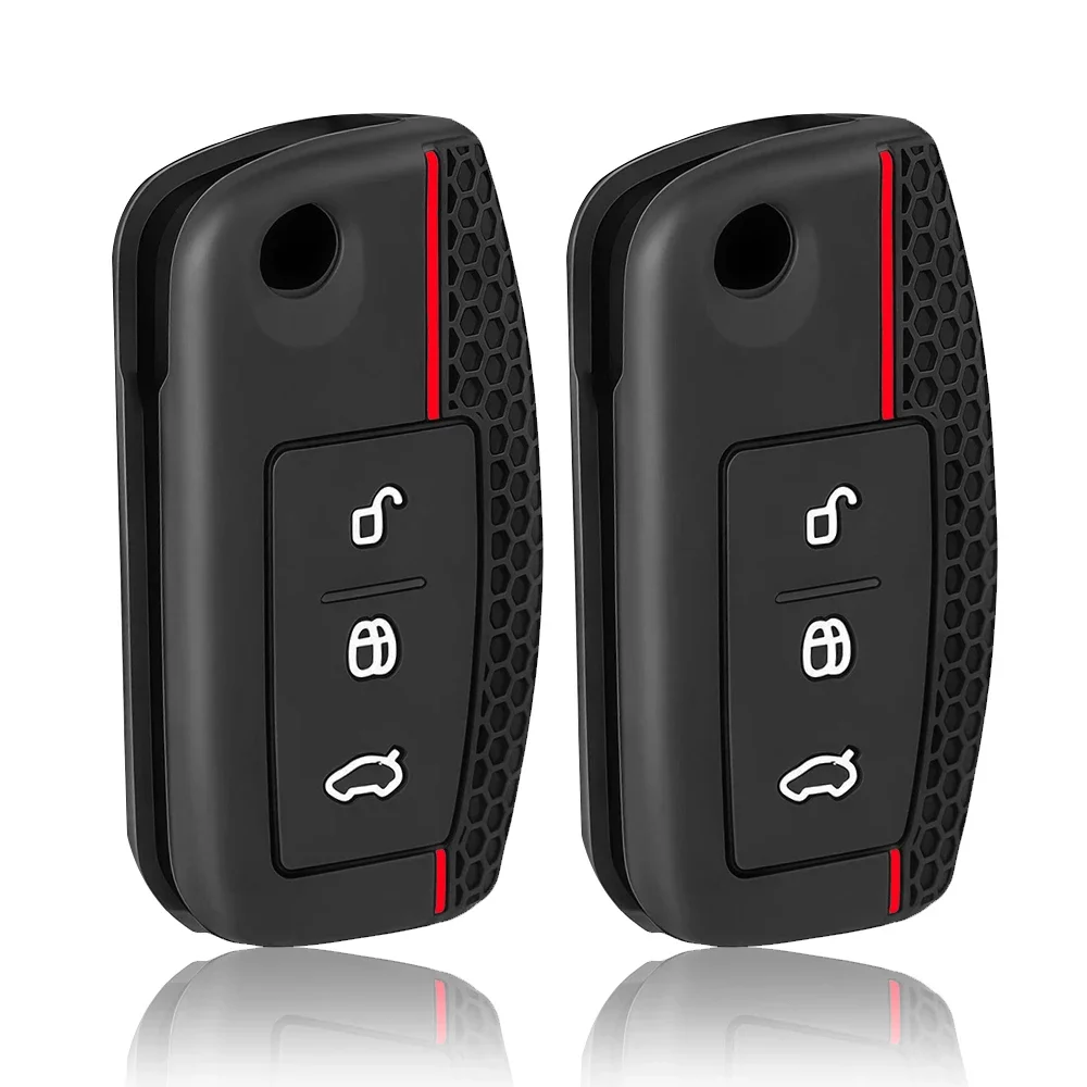 For Ford Focus mk2 C Max S-MAX EcoSport Fusion Fiesta Mk7 Cowgar Mondeo 2 Mustang Mach silicone car key case cover key holder