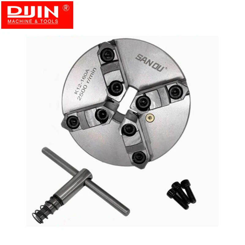 

Lathe Chuck 160mm SANOU 4 Jaw Self-Centering Chuck K12-160 With Reversible Jaw Metal Scroll Chuck With Hardened Steel