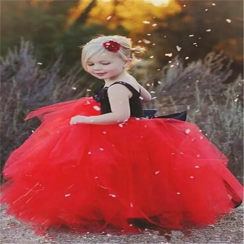 

Flower Girl Dresses Sleeveless Luxurious Fluffy Tulle Lace Ball Gown Child First Holy Communion Dress Kids Pageant