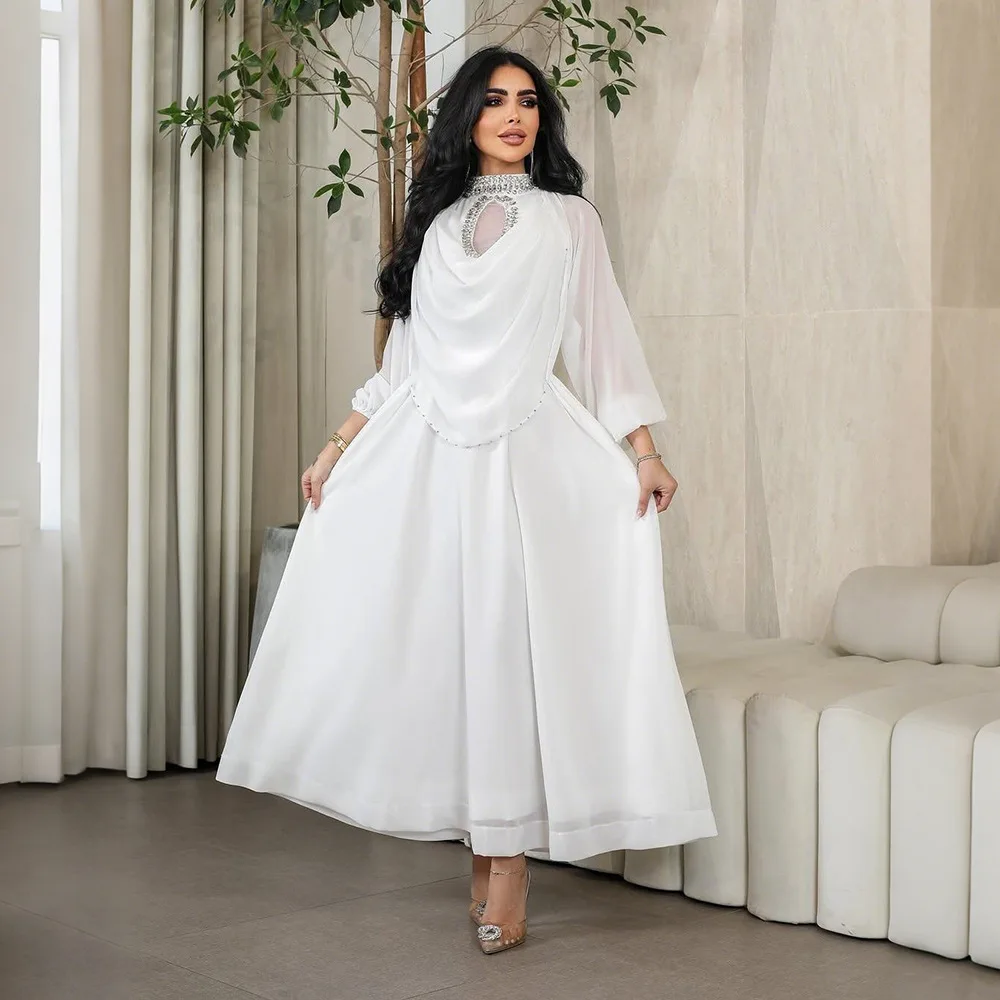 Eid abayas para mulher vestido muçulmano luxo diamante abaya dubai kaftan ramadan islam jalabiya caftan robe femme musulmane vestidos