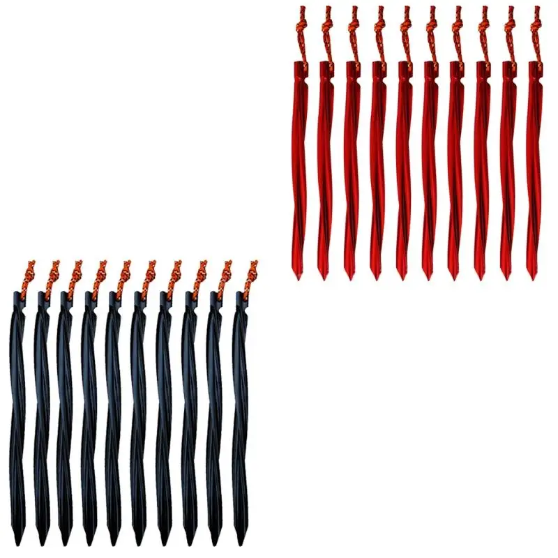 

10 Pcs 25cm Heavy Duty Aluminum Alloy Tent Pegs Garden Stakes Ground for Hammock Camping Awning