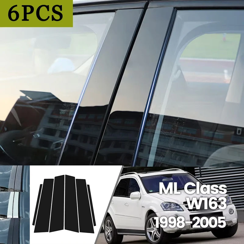 

For Mercedes Benz ML Class W163 1998-2005 1999 2000 Bright Black Carbon Fibre Window Door Waterproof B C Sticker