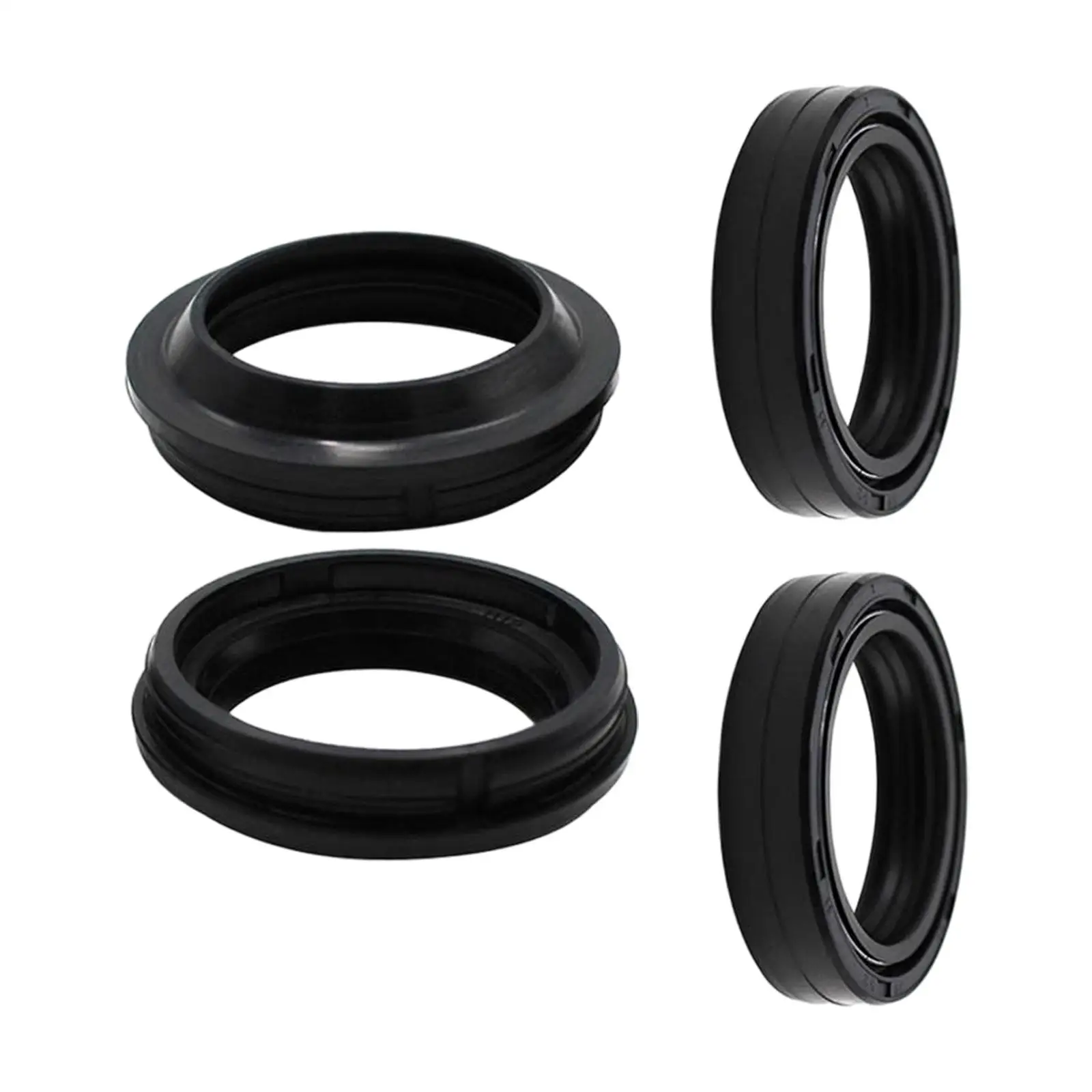 4Pcs Motorcycle Front Fork Damper Oil Seal and Dust Seal Durable