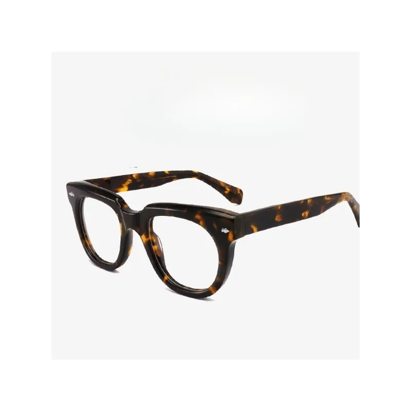 

Retro Round-framed Men's Women's Thick-framed Wide-leg Flat Light Glasses Personalized and Trendy Natural Plate Glasses Frame