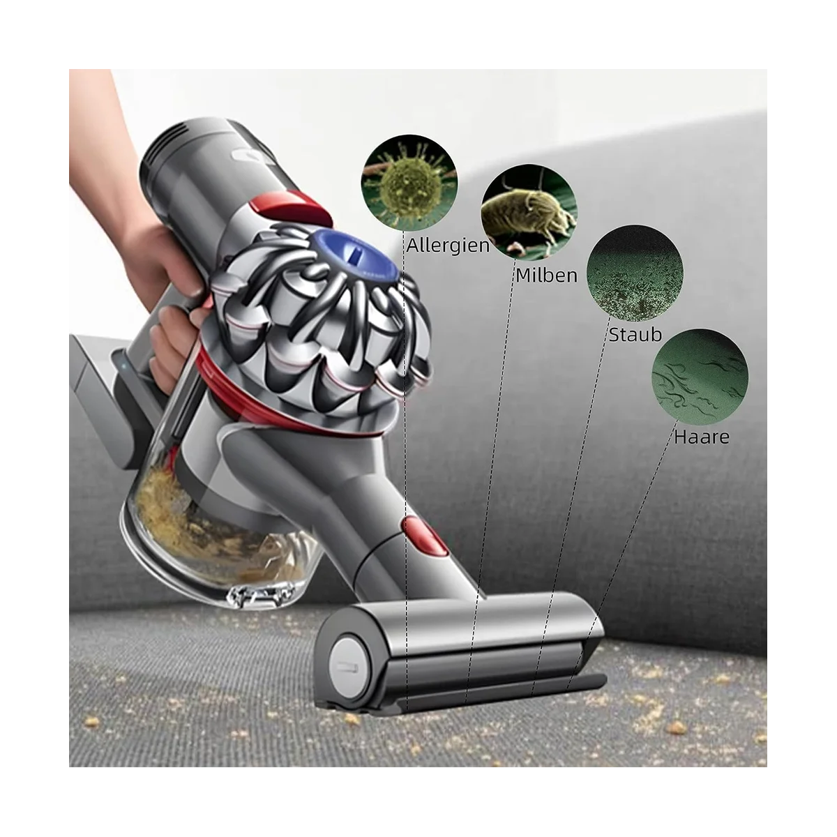 Mini cabezal de cepillo de boquilla de turbina para aspiradoras inalámbricas V7, V8, V10, V11, V15, piezas de repuesto