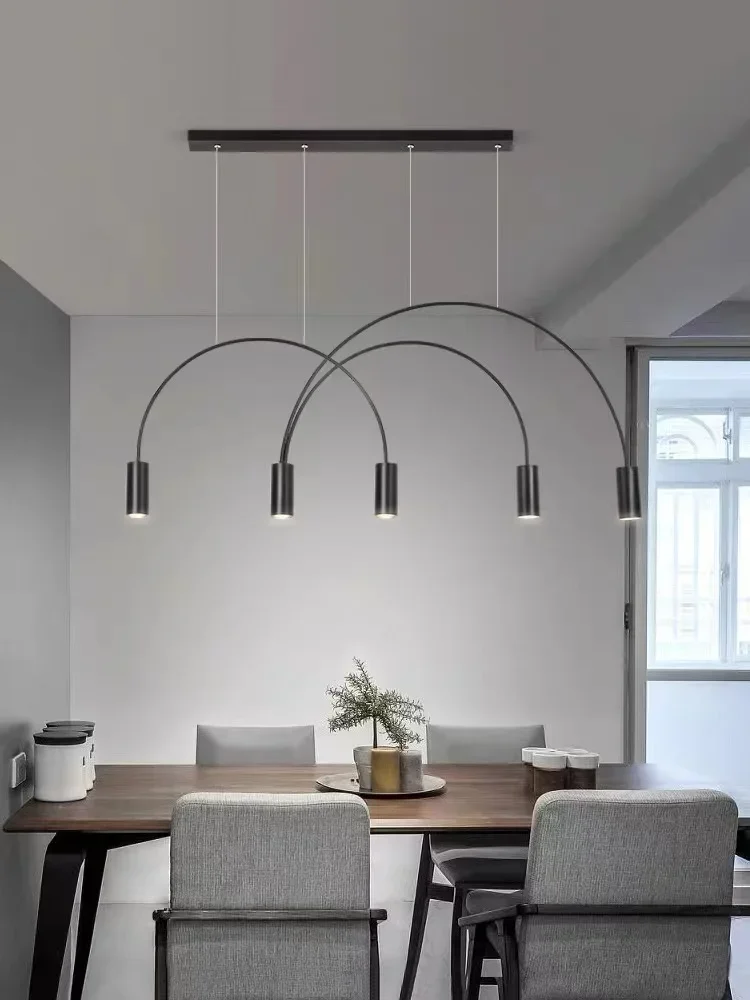 LED dining room lamp chandelier modern minimalist personality arched kitchen dining table minimalist bar light bar lamps