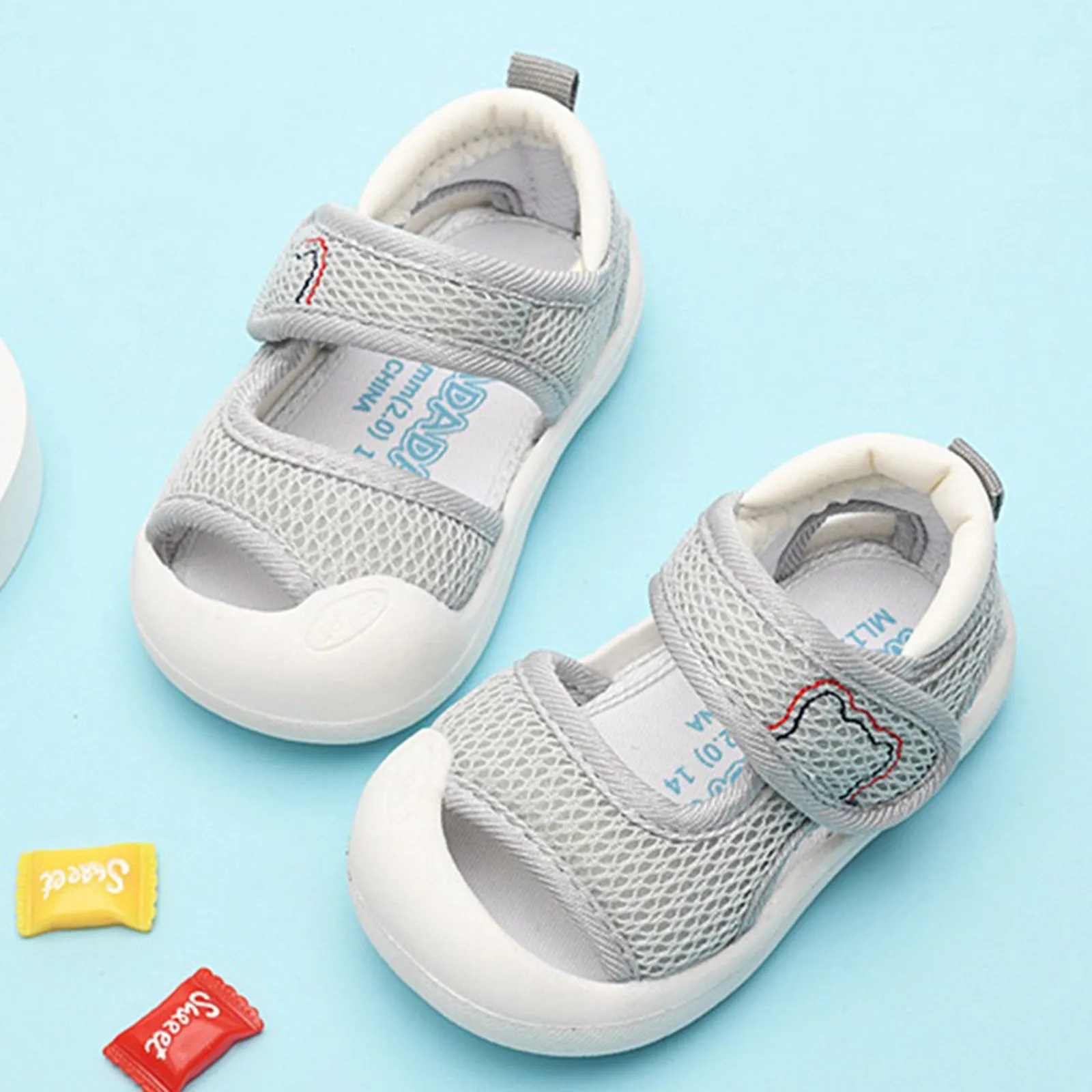 Sommer Kinder Sandalen atmungsaktive Air Mesh 1-4t Baby Unisex Freizeit schuhe rutsch feste weiche Sohle First Walker Baby leichte Schuhe