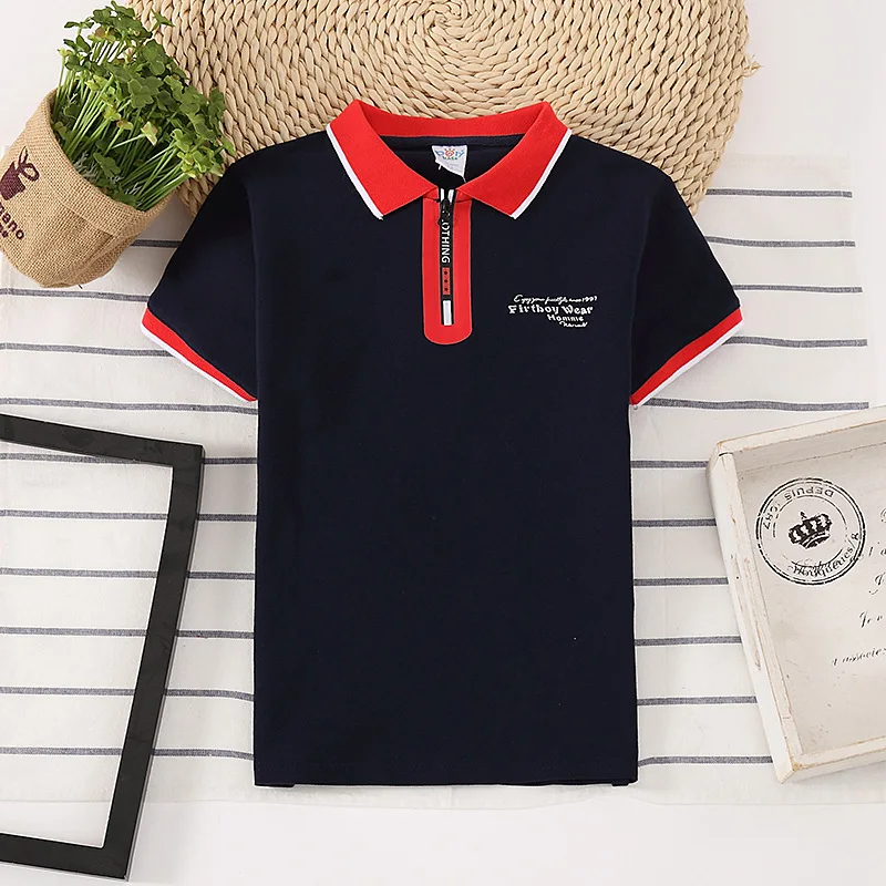 New Baby Polo Shirt 100% Cotton Boy Short-Sleeved T-shirt Childrens Medium and Large Kid Summer adolescent Clothing Girl T-shirt