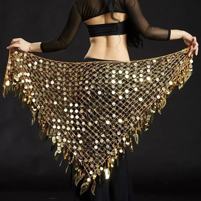 Belly dance waist chain sequin triangle hip scarf