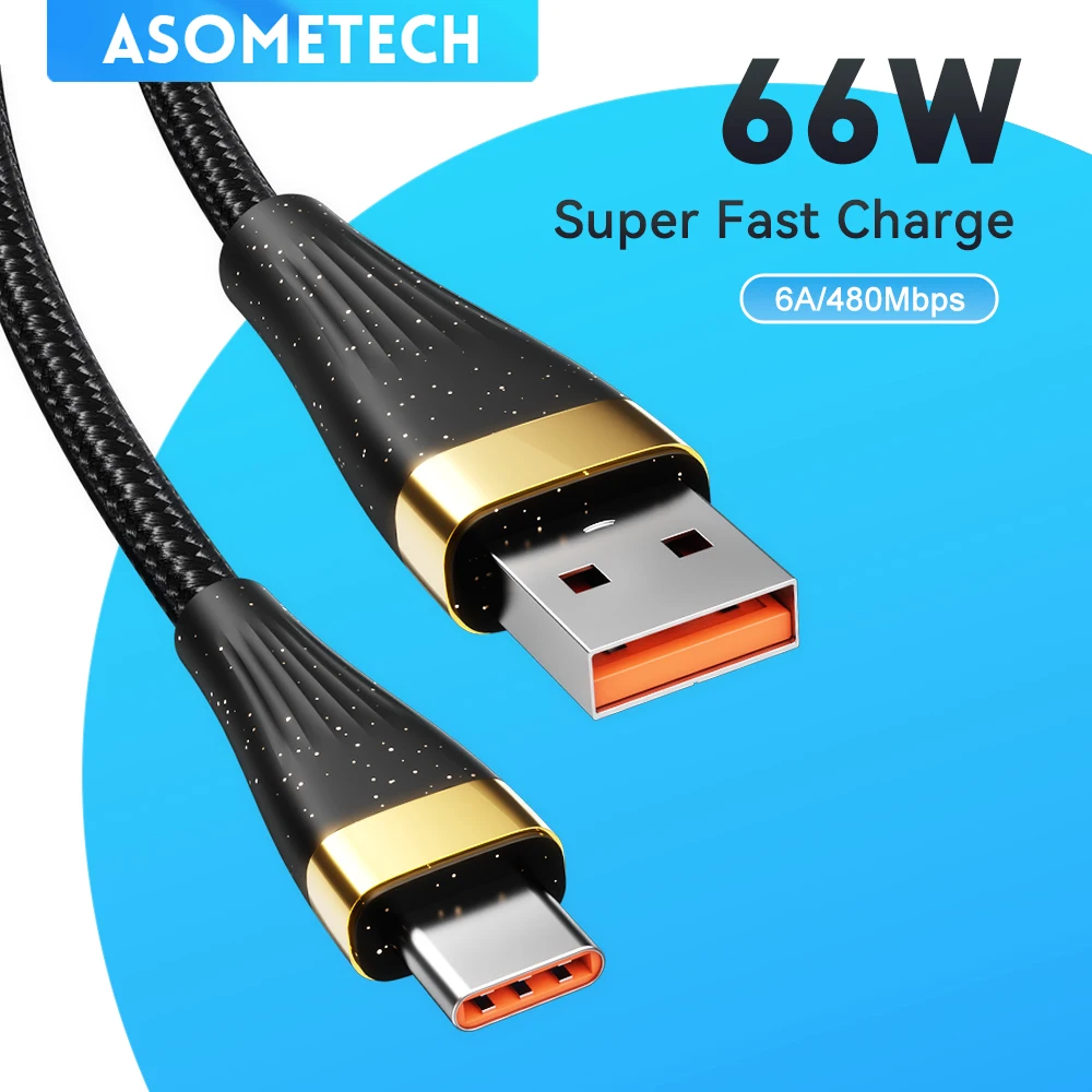 6A USB C كابل سلك الهاتف نوع C كابل USB A إلى نوع C شاحن سريع كابل ل شاومي سامسونج ماك بوك شحن سريع بيانات الحبل