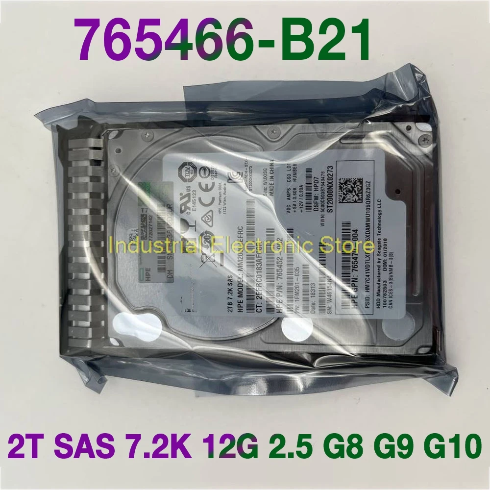 2TB For HP 765466-B21 765873-001 765470-004 2T SAS 7.2K 12G 2.5 G8 G9 G10 Server Hard Disk