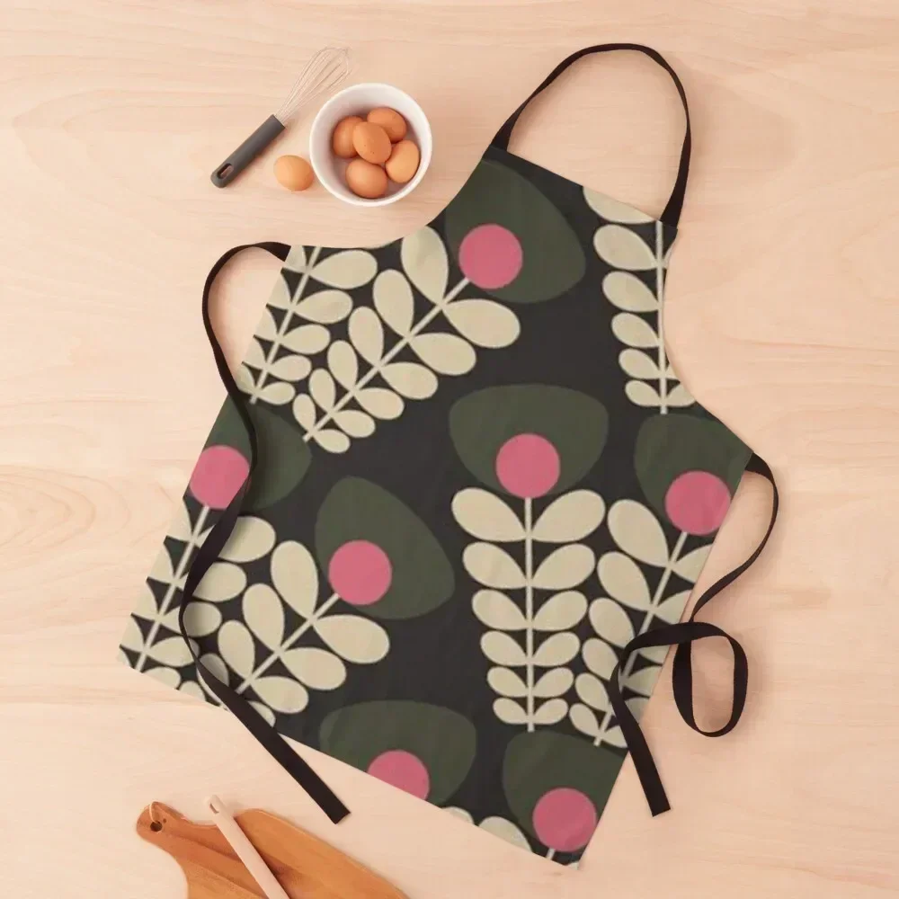 

orla kiely black floral, kiely pattern, orla kiely design Apron Chef Uniform Women work ladies Kitchens Woman Apron