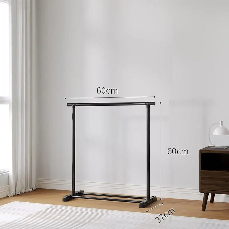 Simple Indoor Clothes Drying Rack Free-Standing Clothesline Rod Indoor Balcony Clothes Hanger Home Dormitory Bedroom Coat Hook