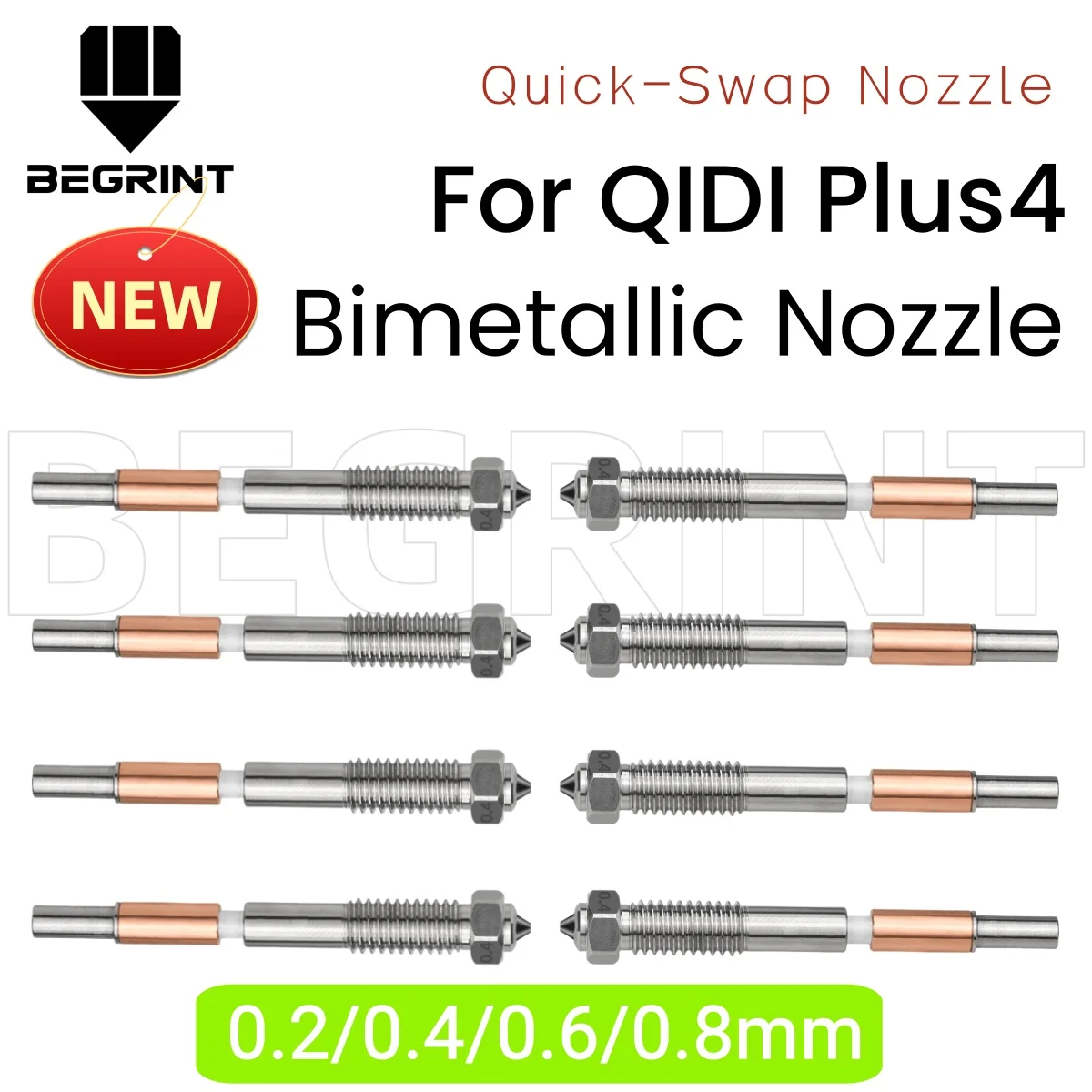 

For QIDI Plus4 Bimetallic Nozzle 0.4mm High Flow HighTemperature Resistance Quick Removal Integration Nozzles For QIDI Plus4