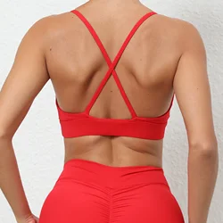 Biustonosz sportowy Sexy Sports dla kobiet 1/2 Half Cup Biustonosz sportowy Yoga Gym Top Kobiety Zielony Różowy Niebieski Czerwony Czarny Deportivos Bralette Mujer