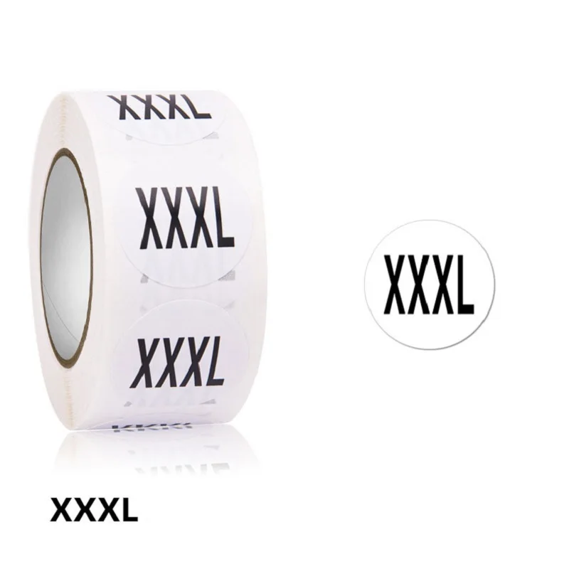 500Pcs/roll Clothes Size Label Colorful Sticker Apparel Shoe Hat Size Model Sticker Dress Shirt Trouser Store Size Tool Accessor