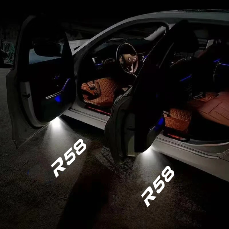 2PCS LED Car Door Welcome Ghost Shadow Courtesy Projector Badge Lamp Decor for Mini Cooper JCW R58 2011‑2014 Auto Accessories