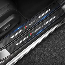 Car Anti Scratch Strips For FIAT FREEMONT Logo Door Sill Protector Stickers Carbon Fiber Threshold Protection Bumper Guard Film