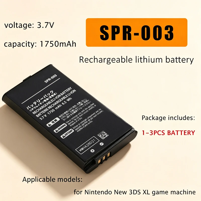 SPR-003 SPR003 Battery 3.7V 1750mAh Rechargeable Lithium Batteries for Nintendo New 3DS XL Gaming Console