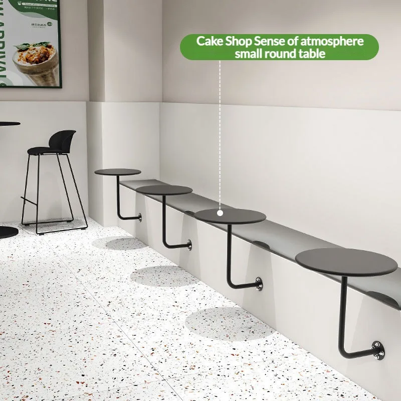 Pub Table Counter Dessert Desk Round Table Nordic Wall Mount Coffee Tea Table for Shop Office Home Living Room Small Space Room